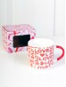 Heart Print Mug Set (set of 4) 350ml (12oz)